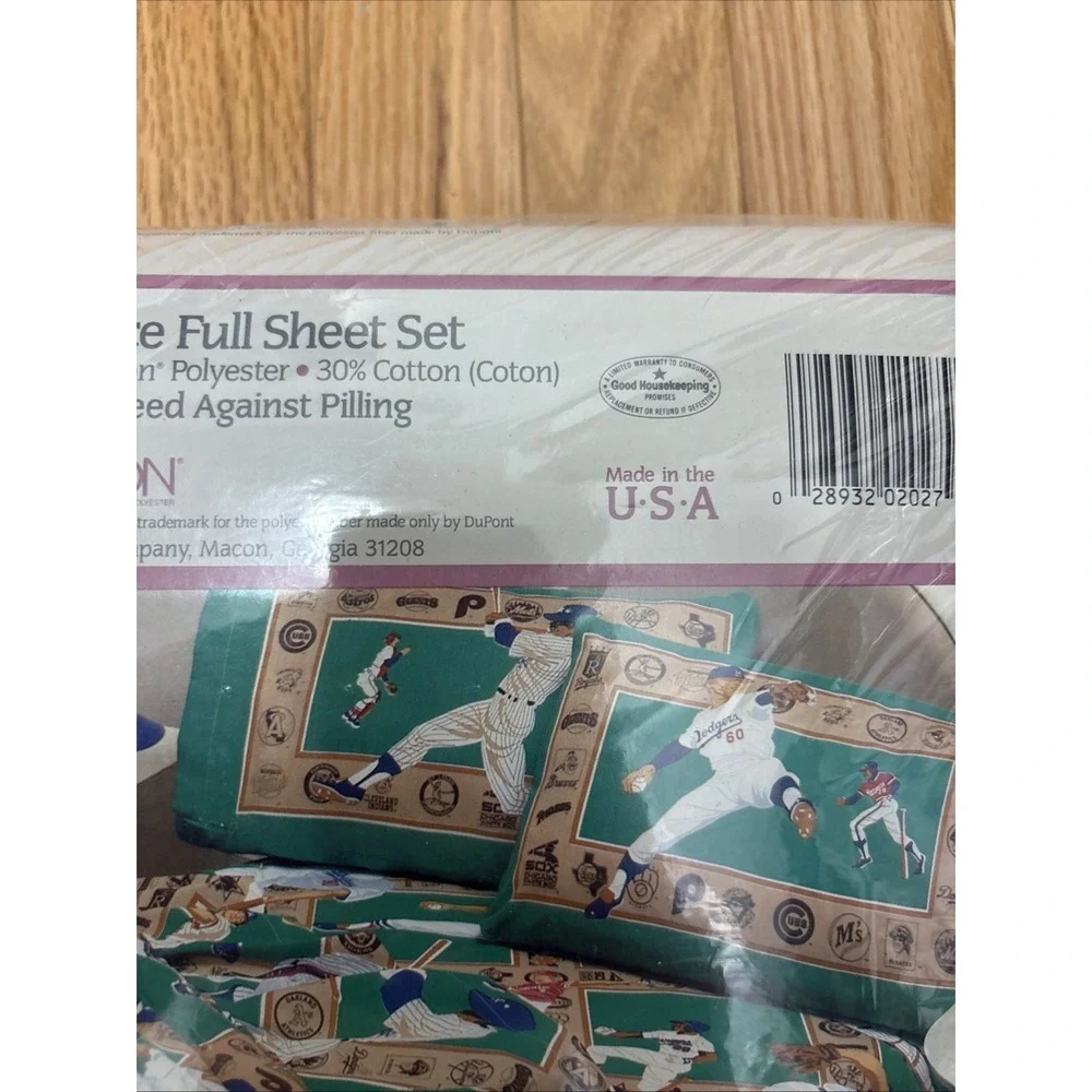 Vintage‎ 1991 MLB DreamStyles Baseball Team Logo 4 Piece Full Sheet Set New